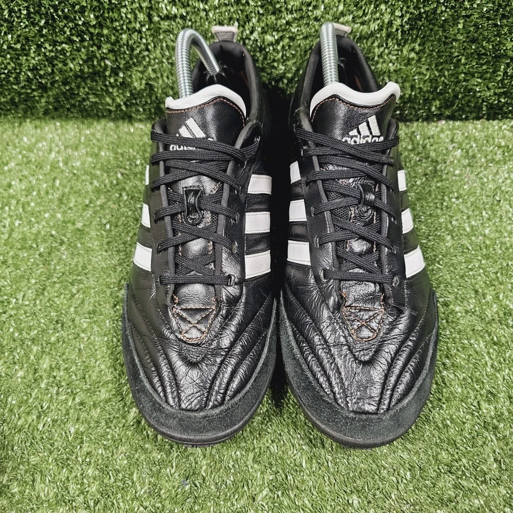 Adidas Adipure TRX Black Leather Indoor Turf Athletic Soccer Shoes Mens 9